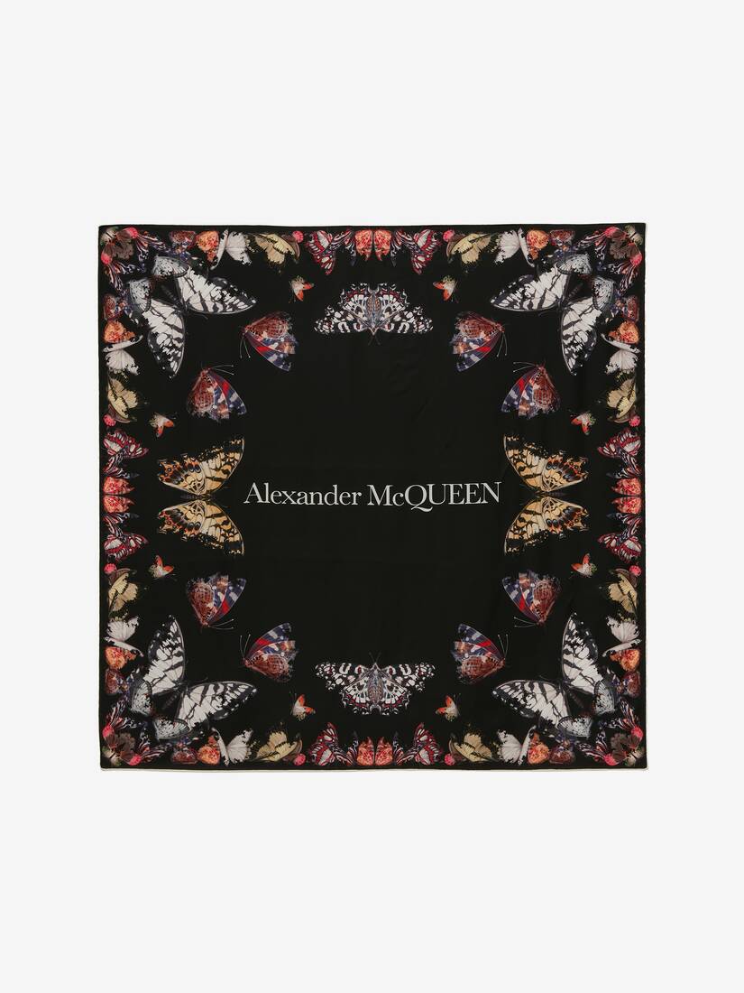 Bufanda Alexander McQueen Butterfly Decay Foulard Mujer - Negros/Blancos - Mexico 784-JKXDIU